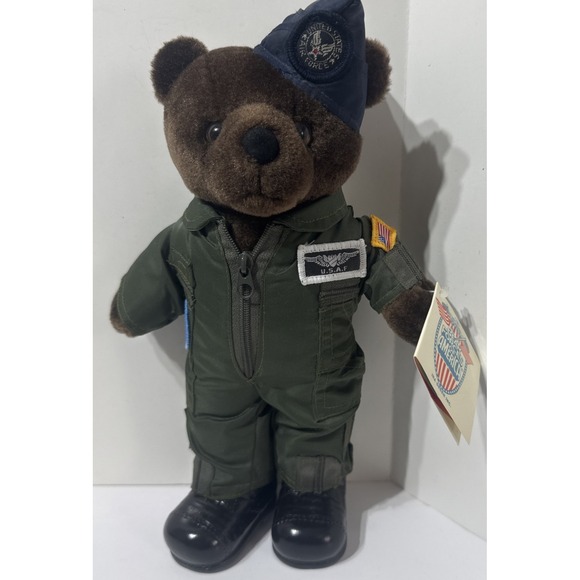 Other - 1989 US Air Force USAF Flight Suit 11" Plush Teddy Bear Forces of America w/Tags